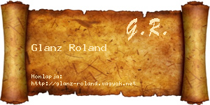Glanz Roland névjegykártya